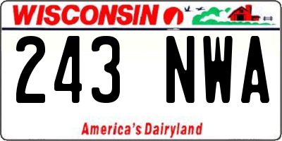 WI license plate 243NWA