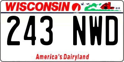 WI license plate 243NWD