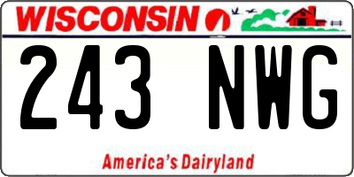 WI license plate 243NWG