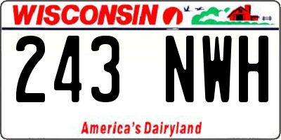 WI license plate 243NWH