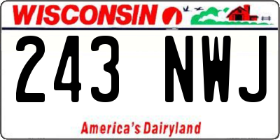 WI license plate 243NWJ