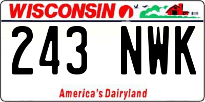 WI license plate 243NWK