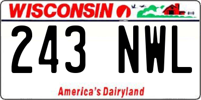 WI license plate 243NWL