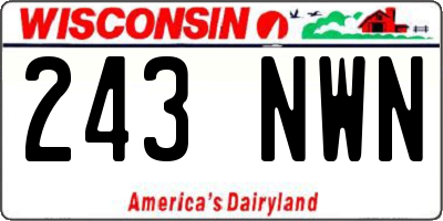 WI license plate 243NWN