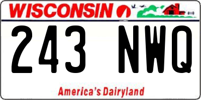 WI license plate 243NWQ