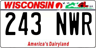 WI license plate 243NWR