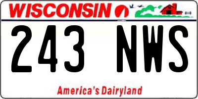 WI license plate 243NWS