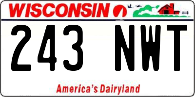 WI license plate 243NWT