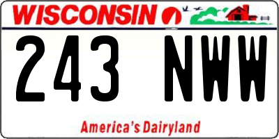 WI license plate 243NWW