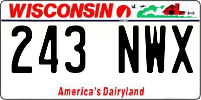 WI license plate 243NWX
