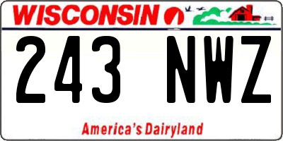 WI license plate 243NWZ
