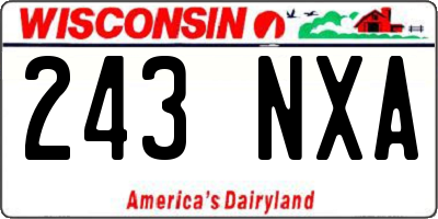 WI license plate 243NXA