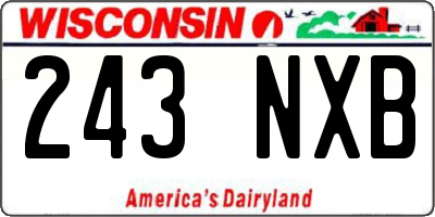 WI license plate 243NXB