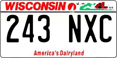 WI license plate 243NXC