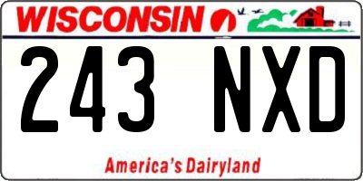 WI license plate 243NXD