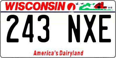 WI license plate 243NXE