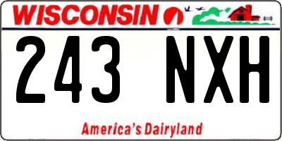 WI license plate 243NXH