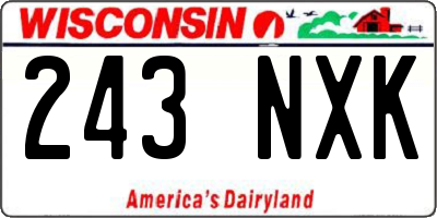 WI license plate 243NXK