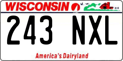 WI license plate 243NXL