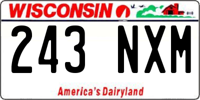 WI license plate 243NXM