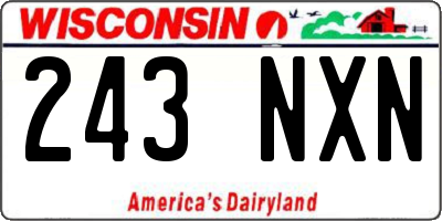 WI license plate 243NXN
