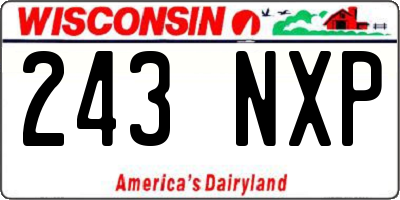 WI license plate 243NXP