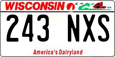 WI license plate 243NXS