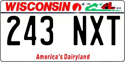 WI license plate 243NXT