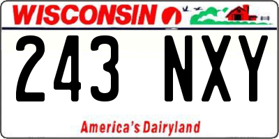 WI license plate 243NXY