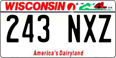 WI license plate 243NXZ