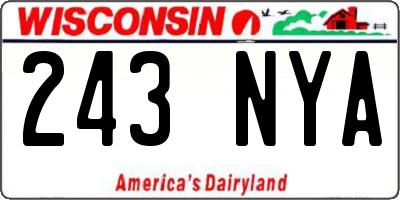WI license plate 243NYA