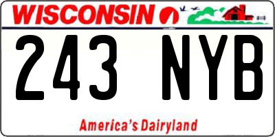WI license plate 243NYB