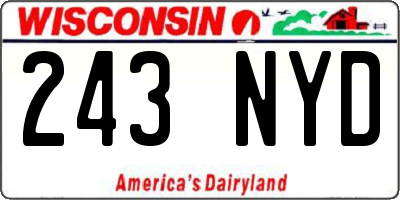 WI license plate 243NYD