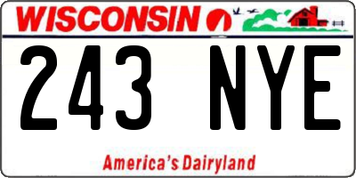 WI license plate 243NYE