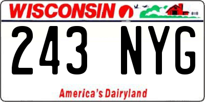 WI license plate 243NYG