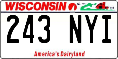 WI license plate 243NYI