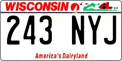 WI license plate 243NYJ