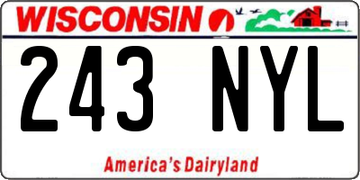 WI license plate 243NYL