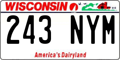 WI license plate 243NYM