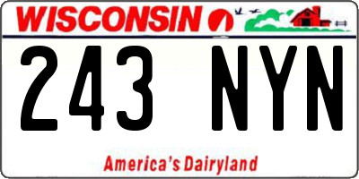 WI license plate 243NYN