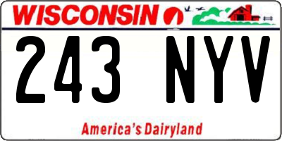 WI license plate 243NYV