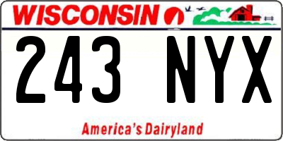 WI license plate 243NYX