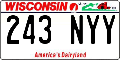 WI license plate 243NYY