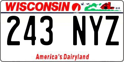 WI license plate 243NYZ