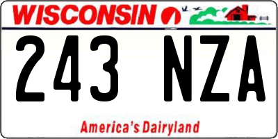 WI license plate 243NZA