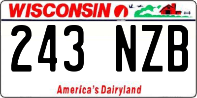 WI license plate 243NZB