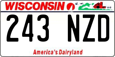 WI license plate 243NZD