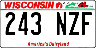 WI license plate 243NZF