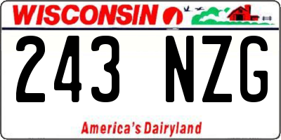 WI license plate 243NZG