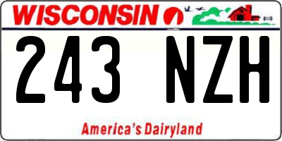 WI license plate 243NZH